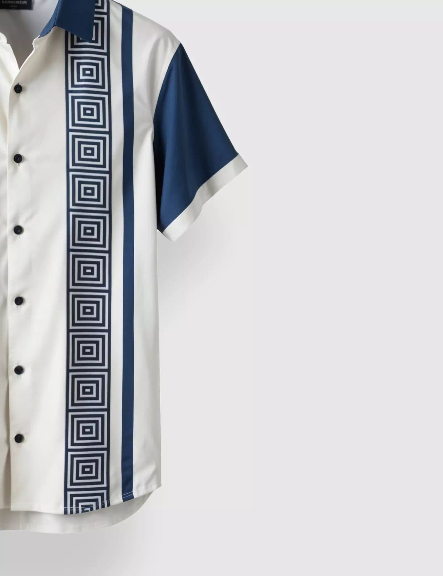 Blue And White Stripped Designer Men's Half Sleeves Printed Shirt Exclusive