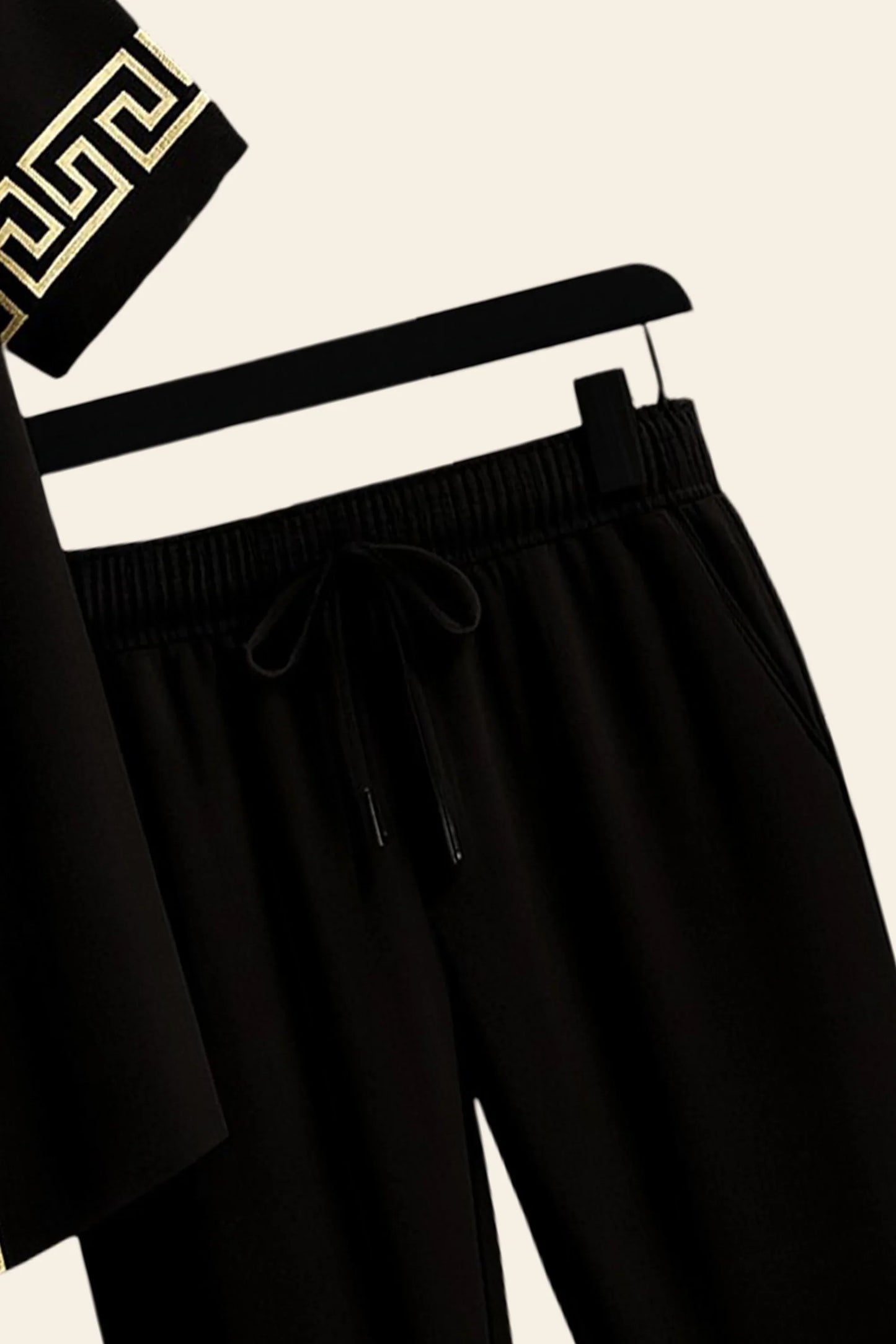 Black Border Men's Casual Half Sleeve Shirt and Full Pant Set