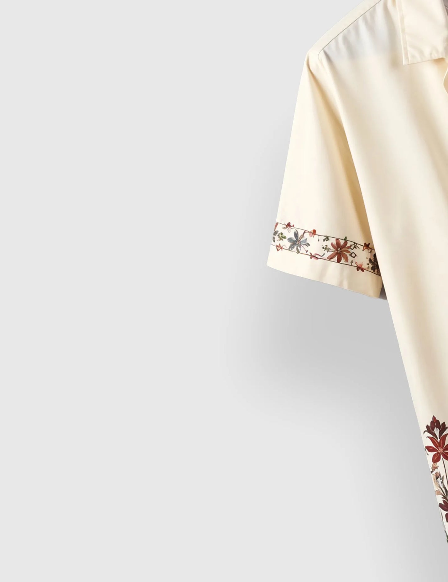 Cream Rose Border Men's Half Sleeves Printed Shirt Exclusive