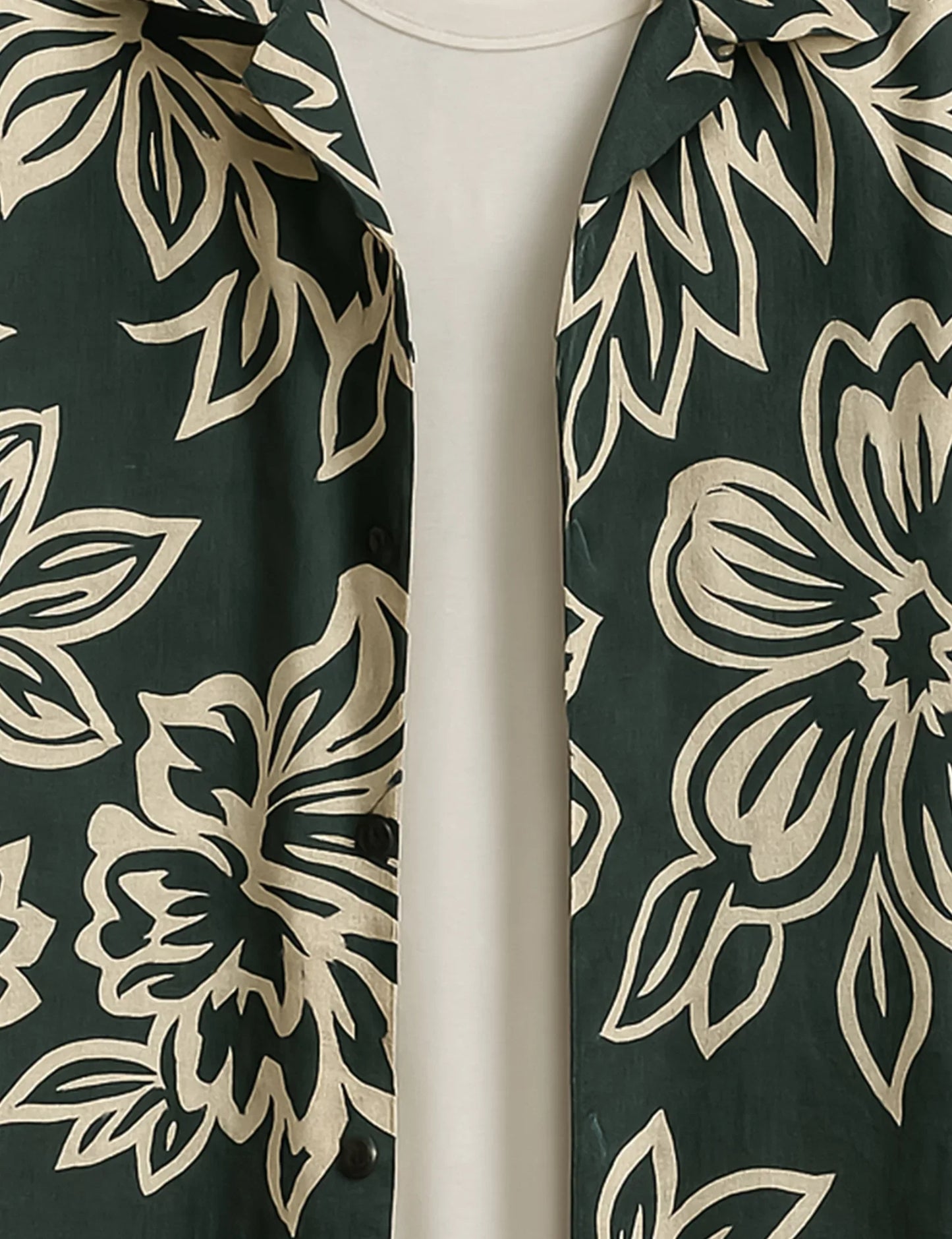 Big Flower Printed Urban Cotton Gentleman's Shirt for Men