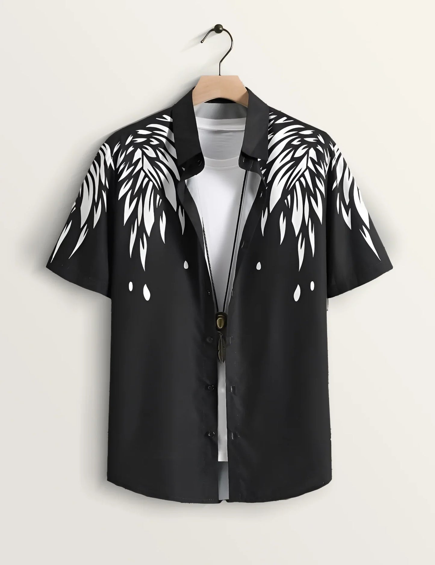 Black Splash Printed Essential Everyday Cotton Shirt for Men