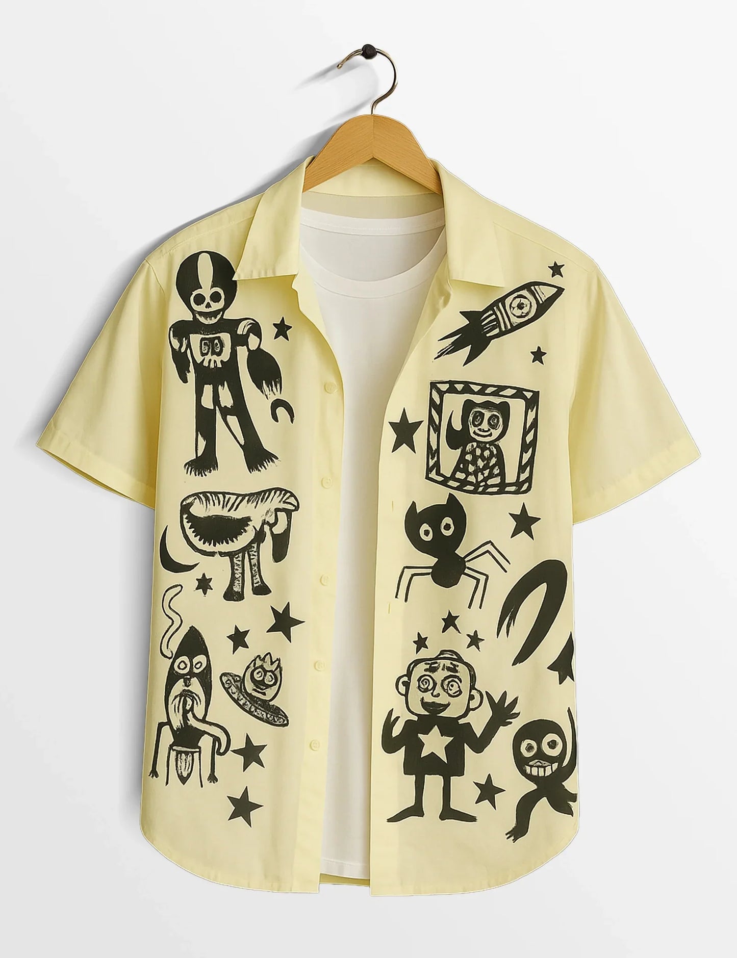 Graffitty Design Everyday Essential Cotton Shirt for Men