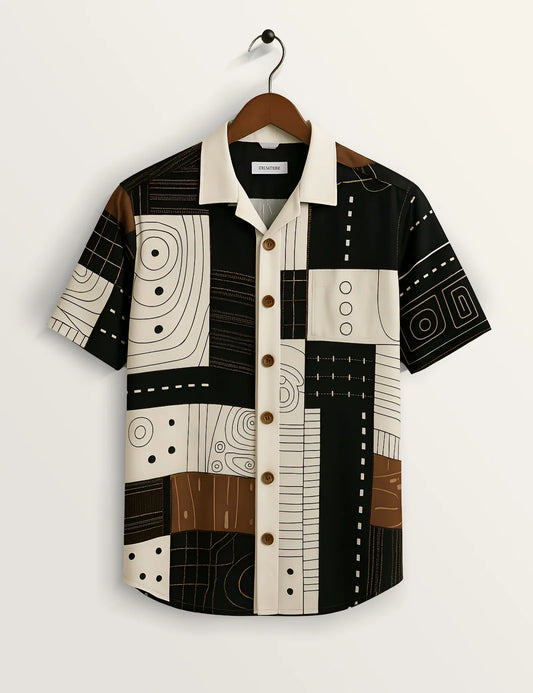 Wooden Mandala All-Day Cotton Classic Shirt for Men