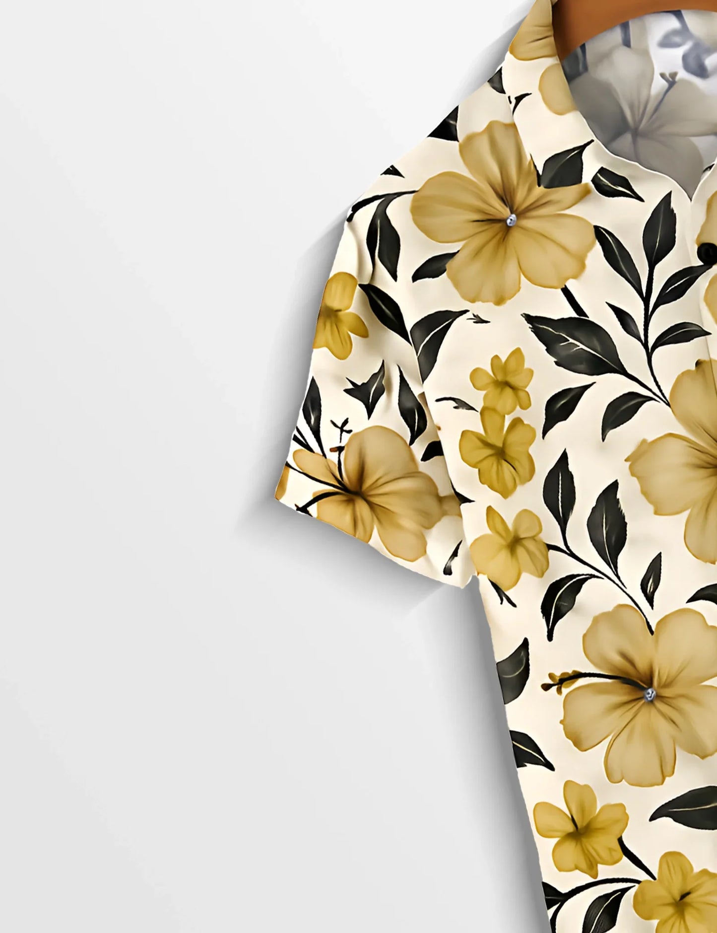 Yellow Floral Soft Touch Cotton Shirt for Men