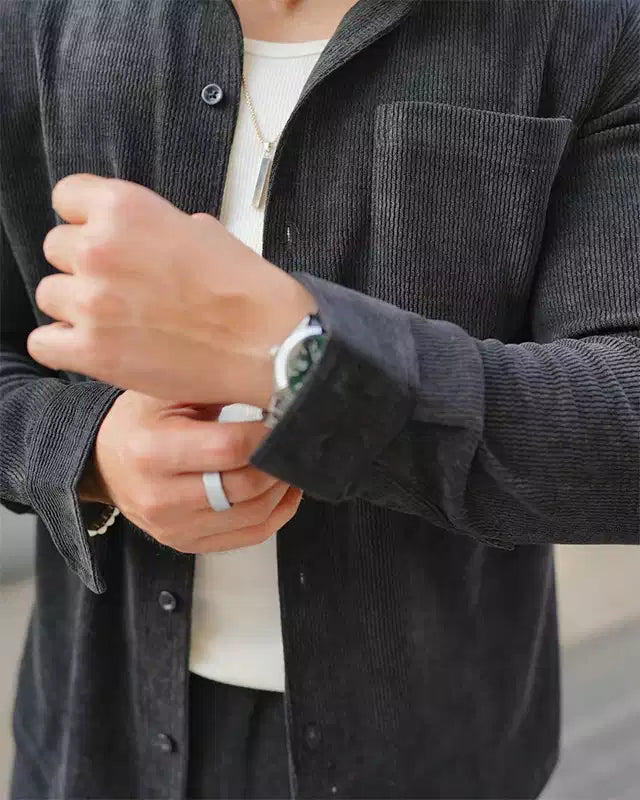 Black Color Luxury Korean Style Full Co-Ord Set Trouser and Shirt