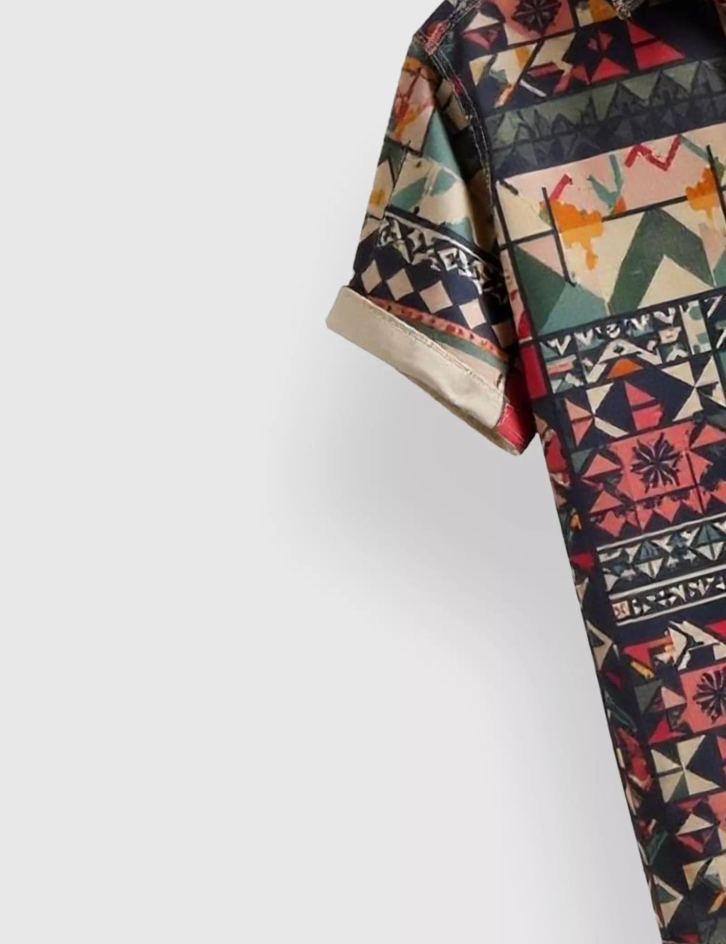 Multicolor Geomatric Designer Men's Half Sleeves Printed Shirt Exclusive