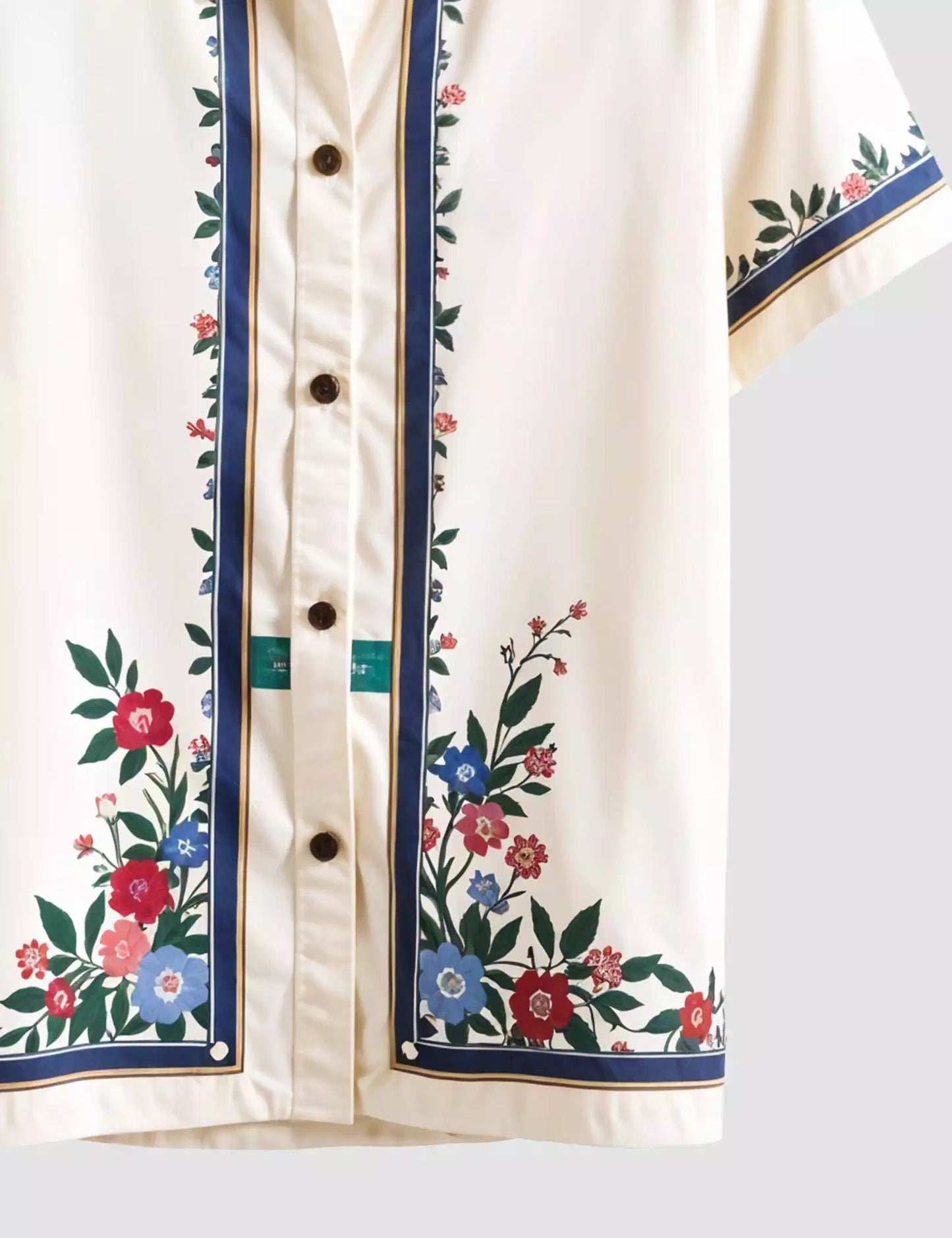 Flower Border Printed Designer Men's Half Sleeves Printed Shirt Exclusive Super Sale