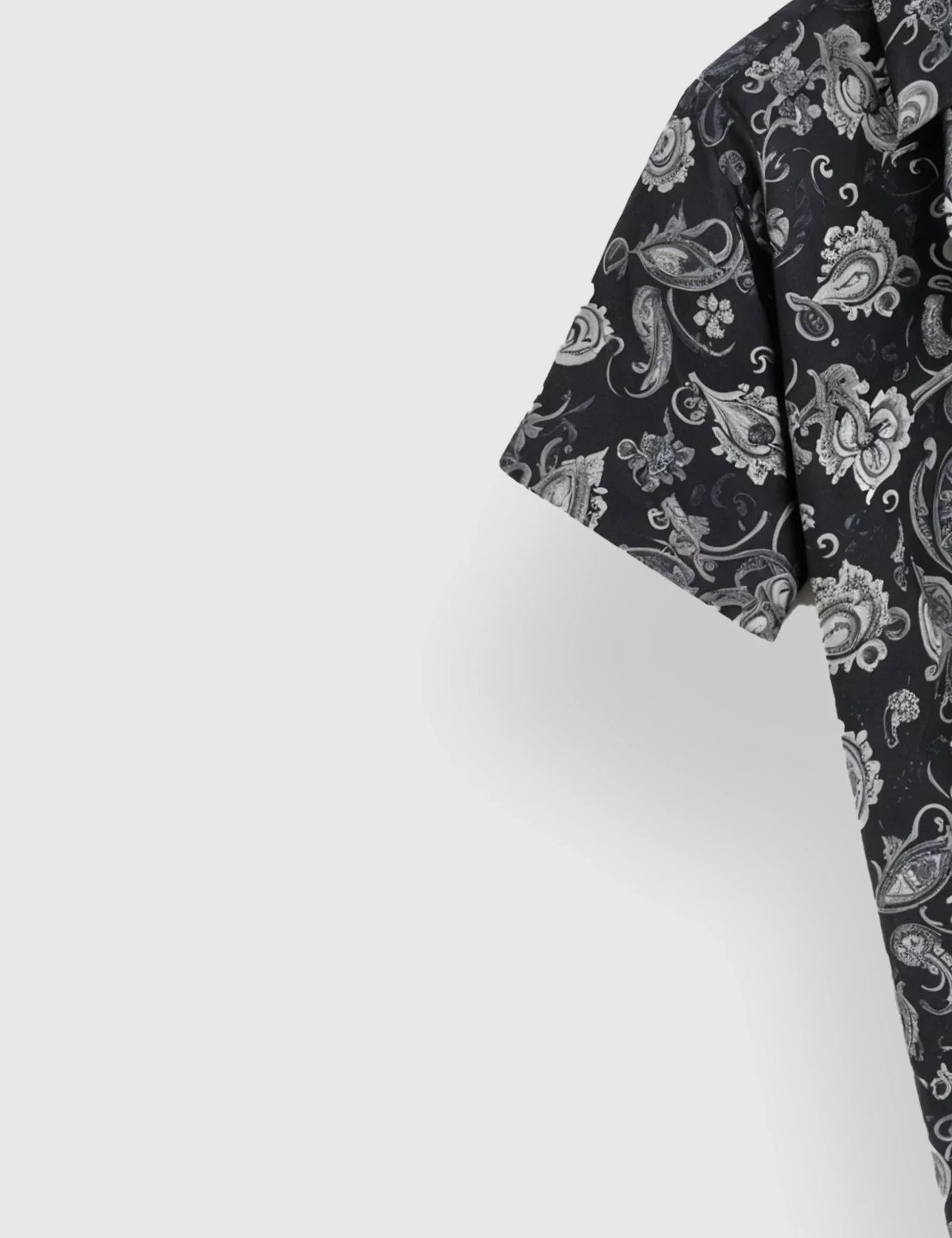 Black Illusion Designer Men's Half Sleeves Printed Shirt Exclusive