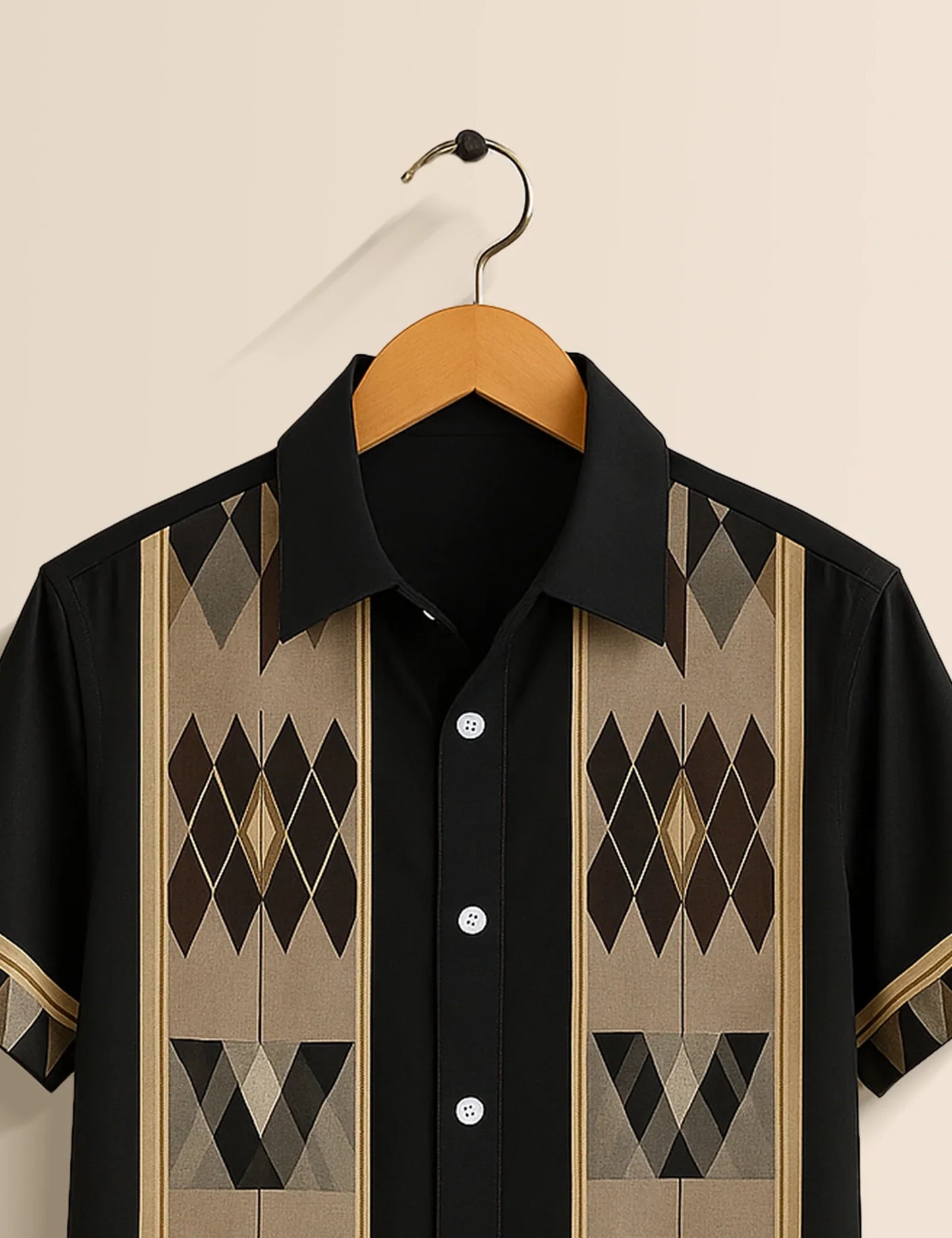 Men's Black Heritage Lines – Printed Half Sleeve Shirt