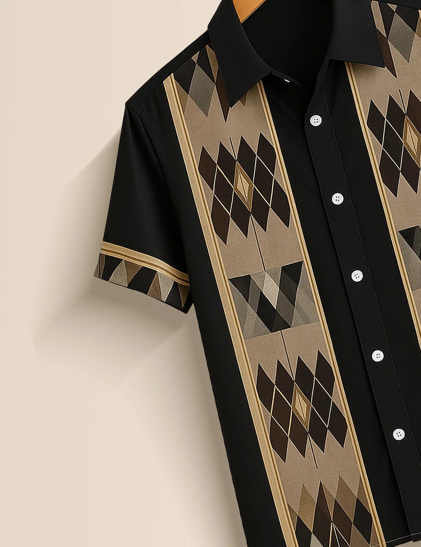 Men's Black Heritage Lines – Printed Half Sleeve Shirt