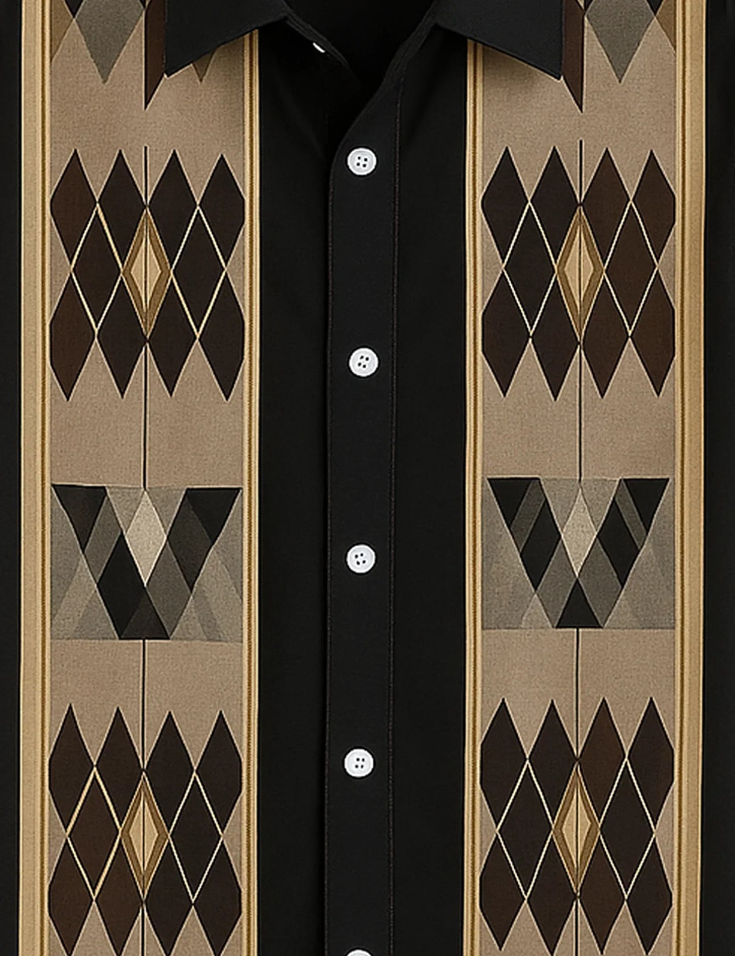 Men's Black Heritage Lines – Printed Half Sleeve Shirt