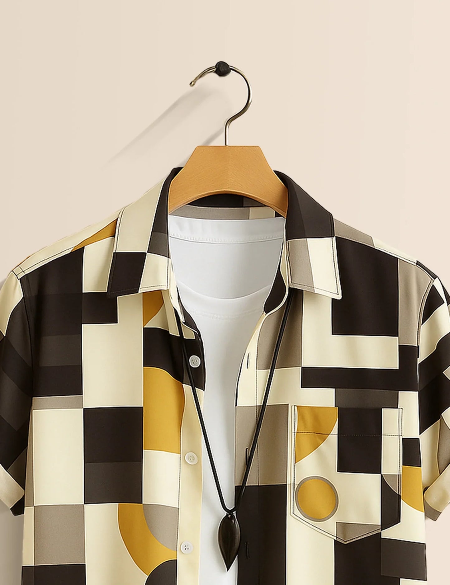 Men's Geometric Modern Abstract Style - Printed Half Sleeve Shirt