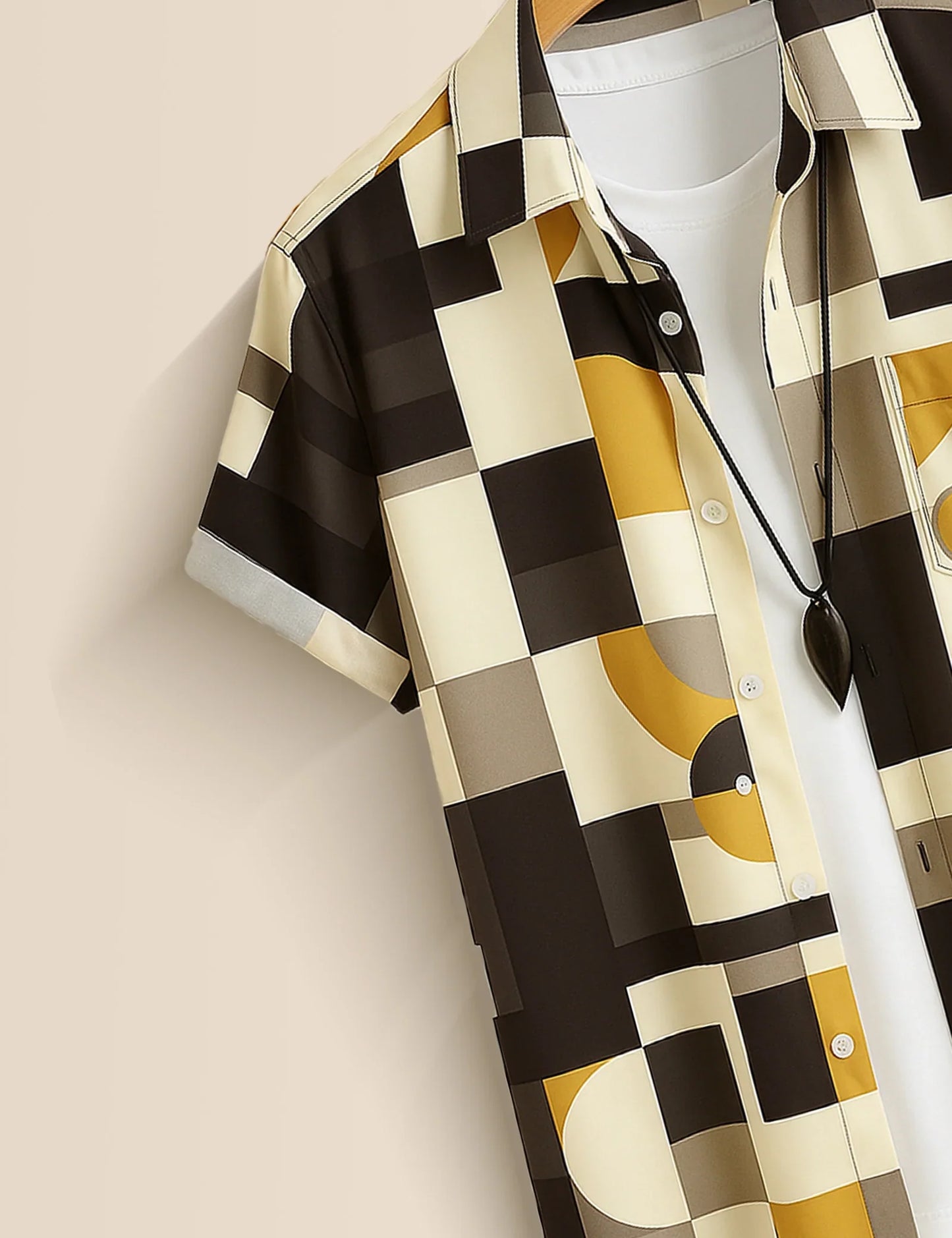 Men's Geometric Modern Abstract Style - Printed Half Sleeve Shirt