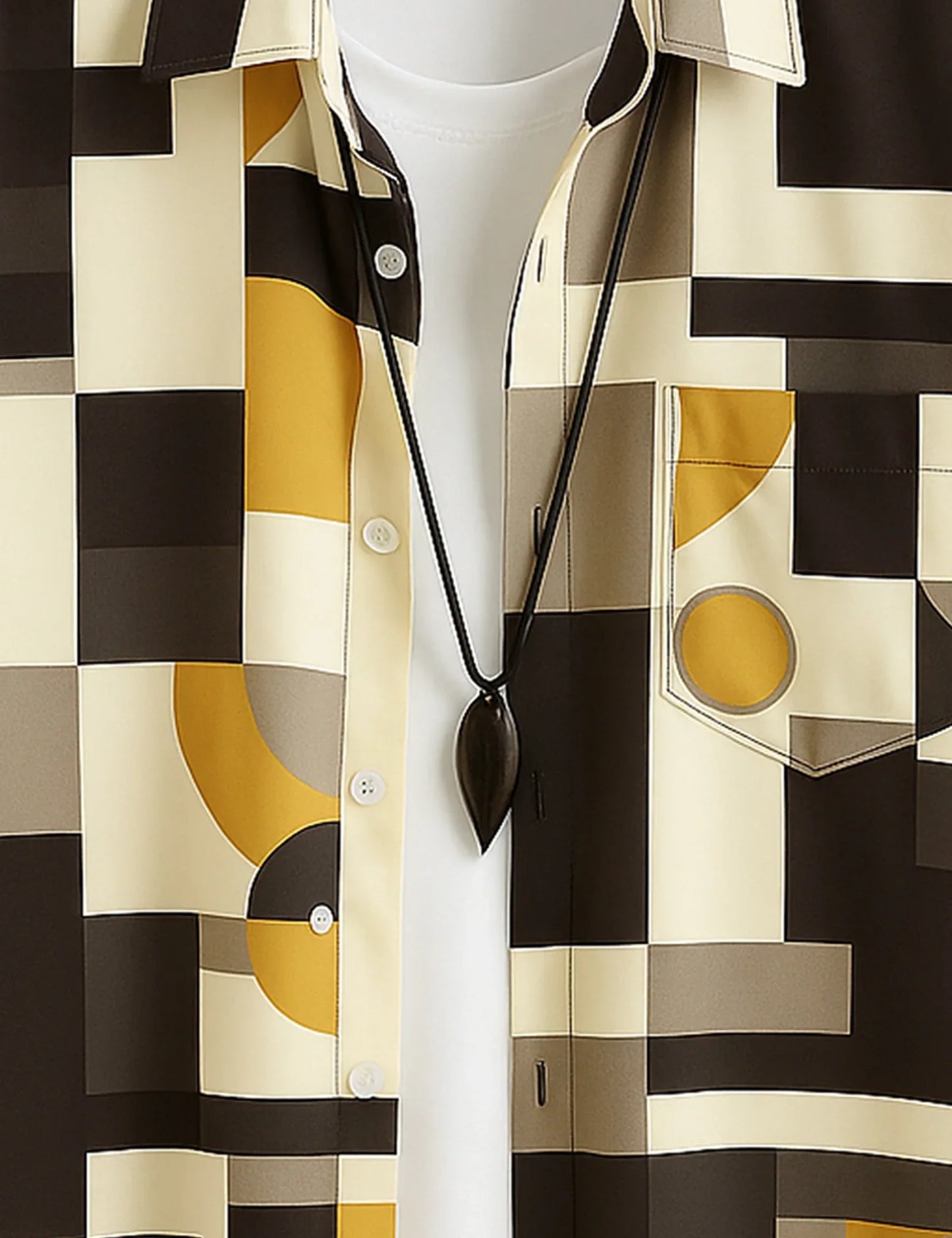 Men's Geometric Modern Abstract Style - Printed Half Sleeve Shirt