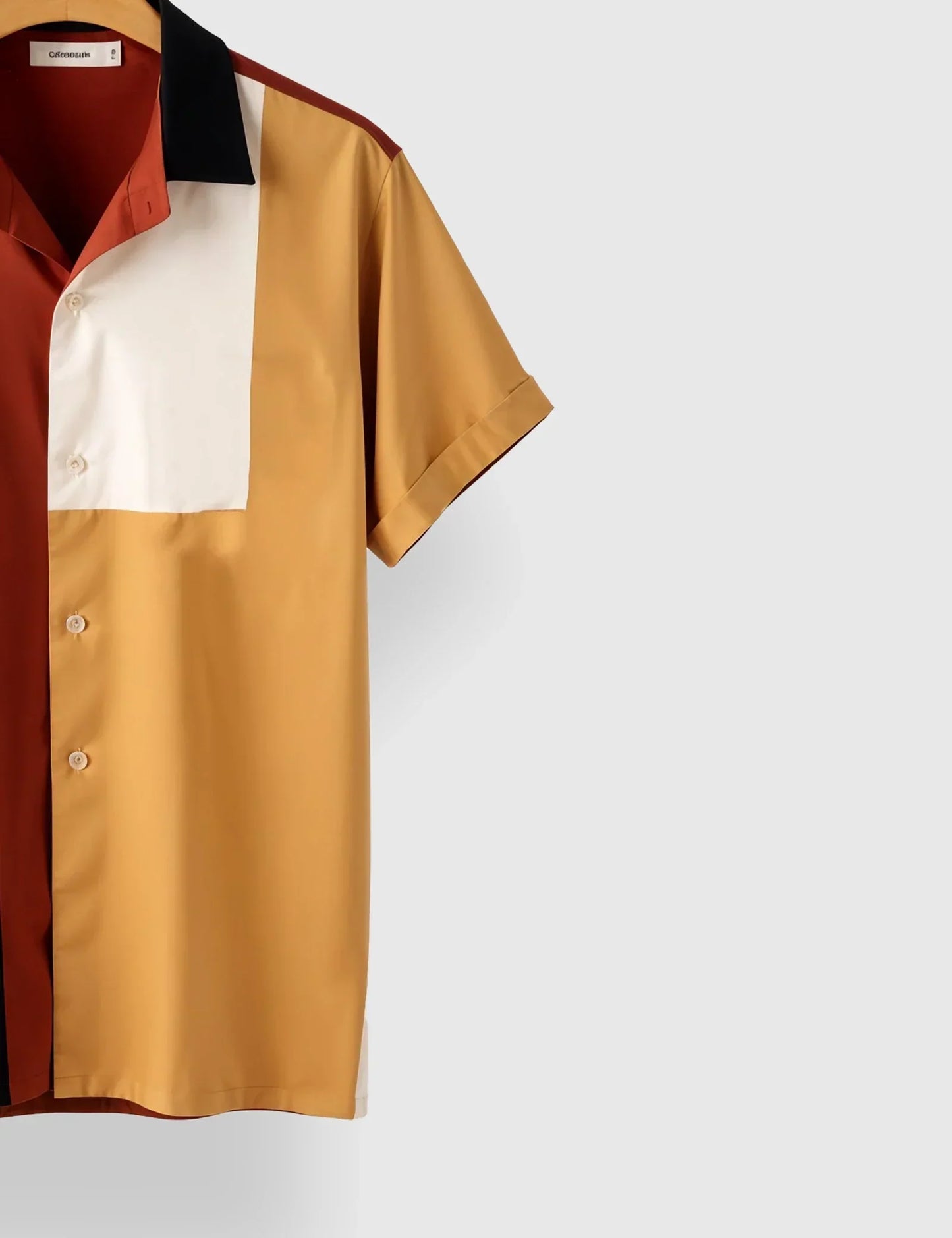 Yellow White Patch Men's Half Sleeves Printed Shirt Exclusive