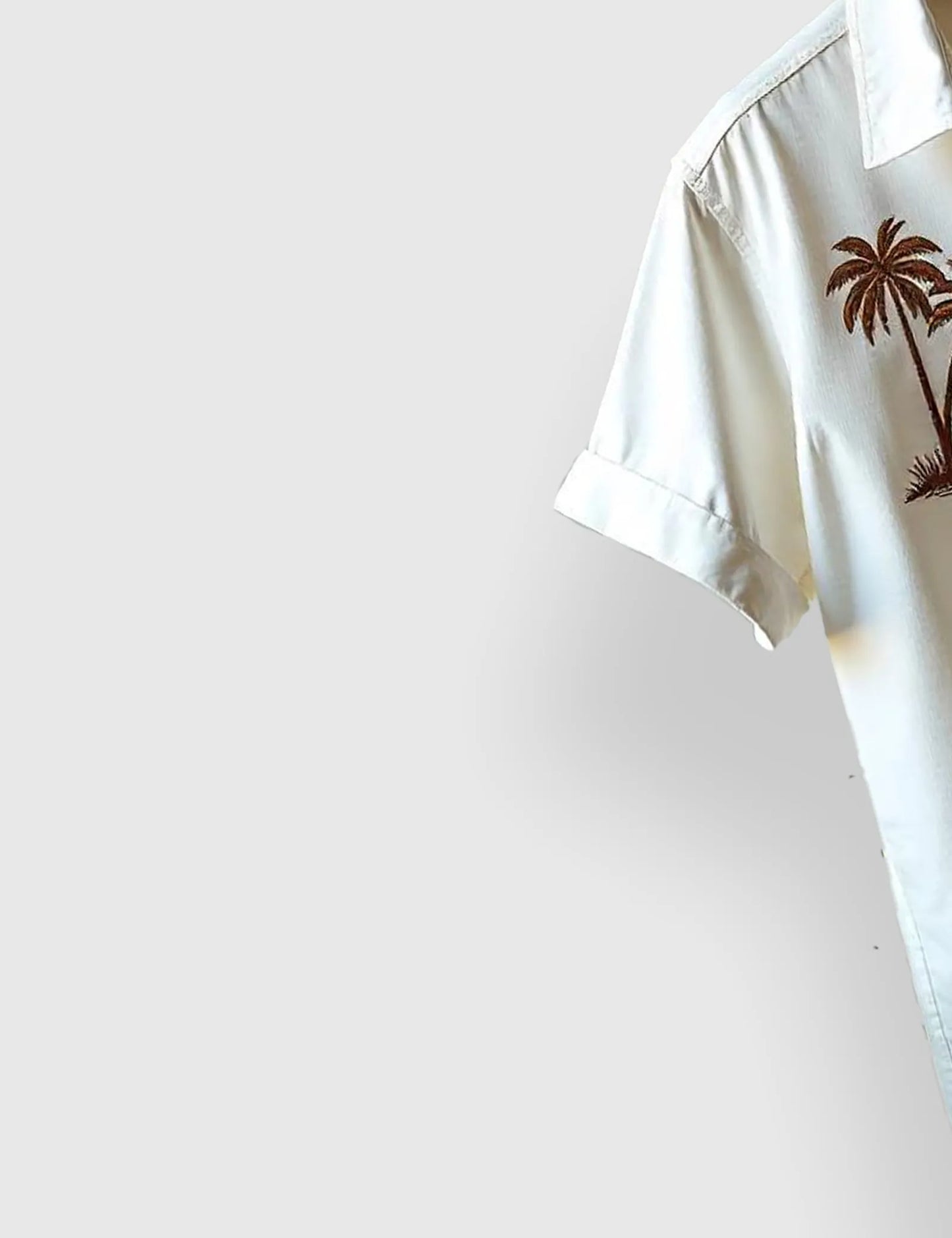 White Coconut Tree Flower Men's Half Sleeves Printed Shirt Exclusive